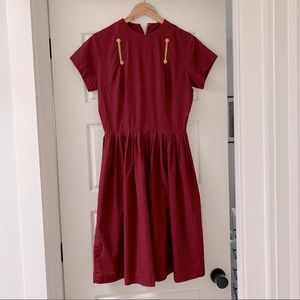 Vintage 50’s Cranberry Red Cotton Dress